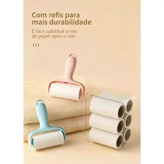 Kit Removedor de Pelos com Refis: Limpeza Eficiente Sem Esforço