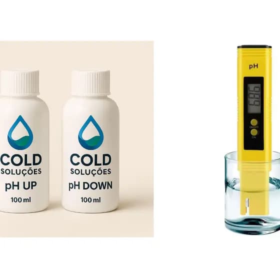 Kit Controle de pH – pH UP + pH DOWN + Medidor Digital | Cultivo, Aquários e Hidroponia