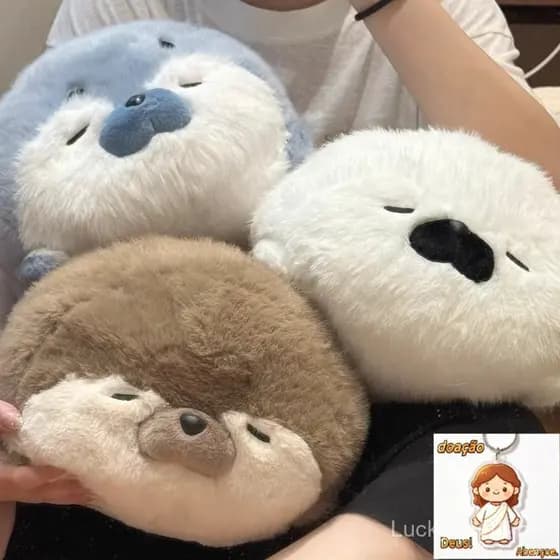 Brinquedo de Pelúcia de Vida Marinha em Desenho Animado Almofada de Foca Azul Adequada para Meninos Animal de Pelúcia