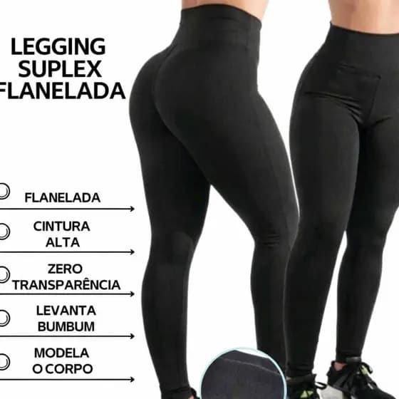 Legging Feminina Flanelada Cintura Alta Não Transparente