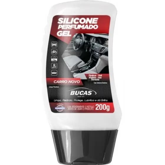Silicone para carro em Gel BUCAS, RODABRILL - CARRO NOVO, 200g - limpeza plástico e painel