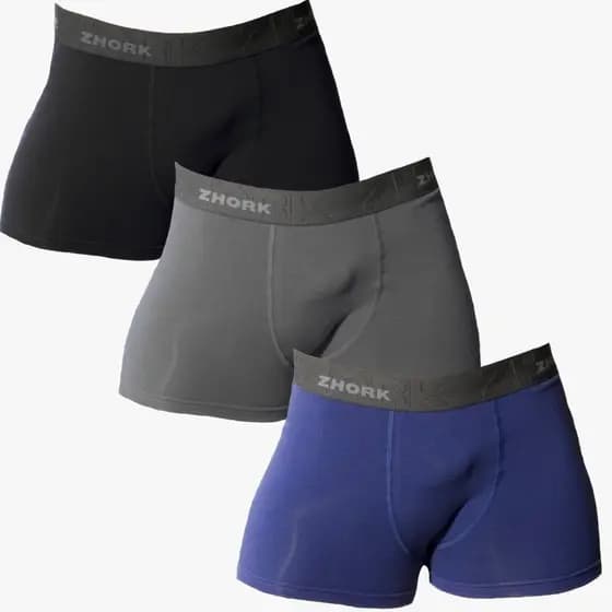 Kit 3 Cuecas Boxer Microfibra Forro 100% algodão Box P ao GG Lisas Masculino original