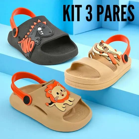 Kit 3 Pares Infantil Masculino Lançamento Para Meninos Escolar Confortável Promoção