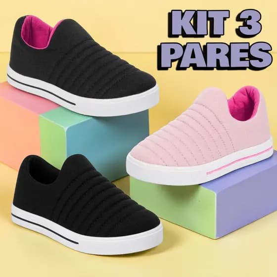 Kit 3 Pares Infantil Menina Bebê Escolar Inverno Super Delicado E Estiloso Promoção