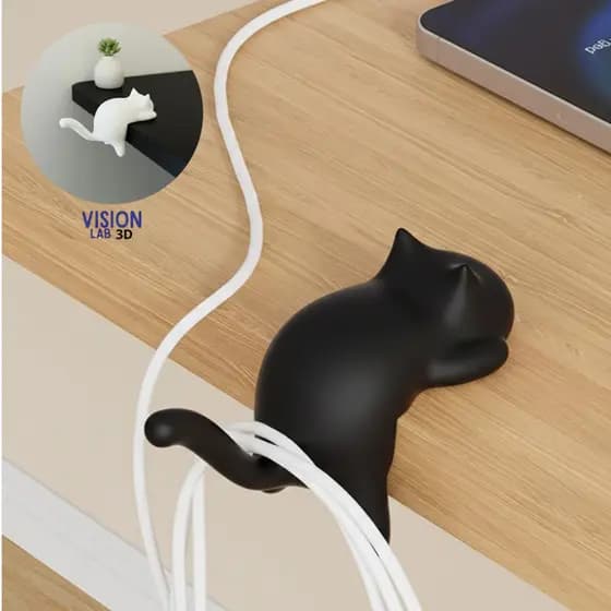 Decoração De Escritório Em Casa Ganchos Laterais Portátil Gato Saco Cabide Gancho De Mesa Bolsa Organizador De Fios