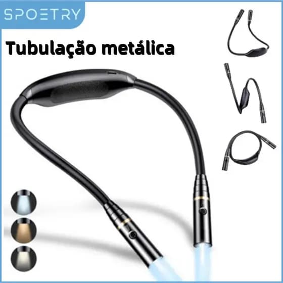 dobrável luzes de leitura de pescoço dormitório leitura noturna LED iluminação pescoço pendurado luzes noturnas 3 cores