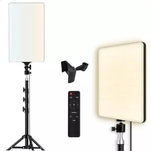 Ring Light Iluminador Led Foto Profissional Suporte Para Celular 50cm Tripé 210cm Retangular Youtuber Podcast Iluminaria