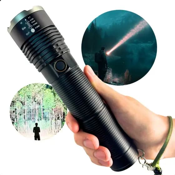 Lanterna Super Potente Tática Militar Sabre De Luz Mais Forte Do Mundo Recarregável USB Led Laser 2000m+ Power Bank