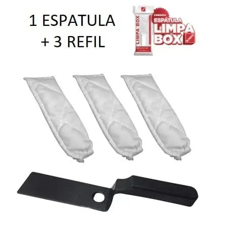 Limpador de Transpasse Espátula + 3 Refil - Reutilizável, Não Risca, Fácil de Usar