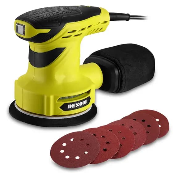 Lixadeira Elétrica Orbital Roto Professional 300W com Coletor de Pó 16 pcs lixa e Disco de Lixa 125mm