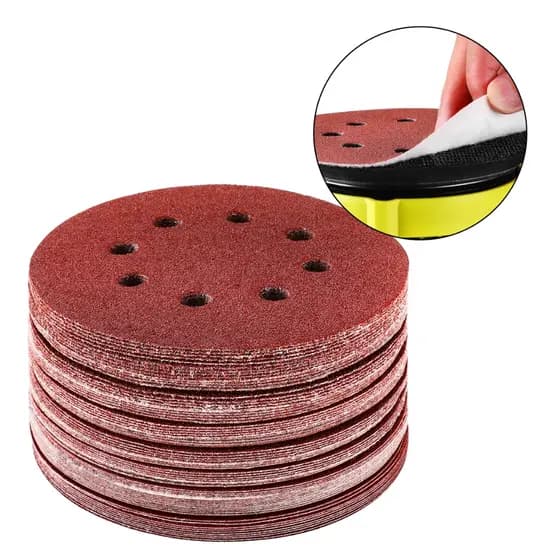 Kit 76pcs Lixas Velcro 8 Furos 125mm 5 Pol Parede Lixadeira Roto Orbital Grão 60 80 100 120 150 180 240 320 400 600