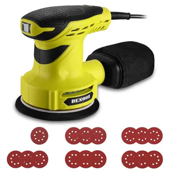 Lixadeira Elétrica Orbital Roto Professional 300W com Coletor de Pó 16 pcs lixas e Disco de Lixa 125mm