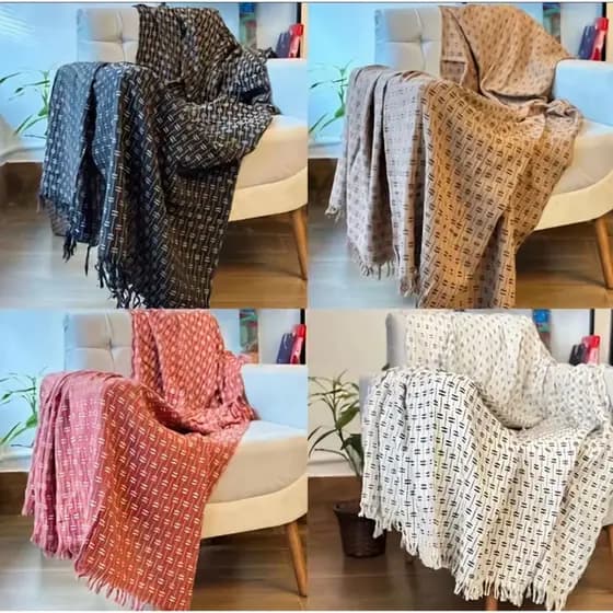 Kit 2 Mantas Para Sofá Tijolinho Casal 2,40x1,80 Protetora 100%Algodão Promoção