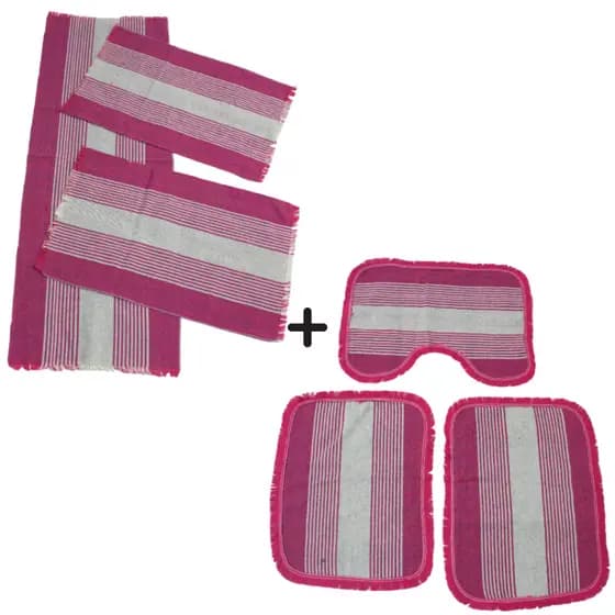 Kit Tapete Passadeira + 1 Kit Tapete Banheiro 100% Algodão Barato Promoção