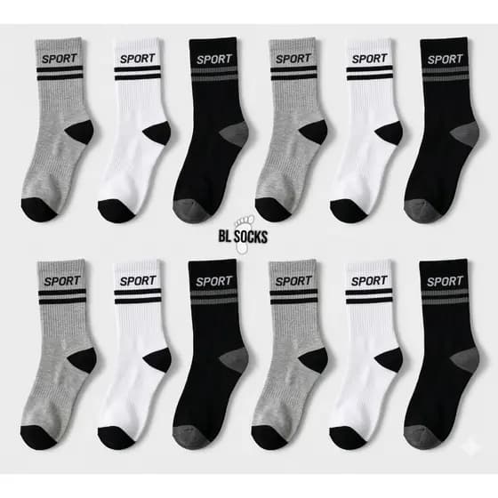 6/ 12 / 18 / 24 Pares de Meias Masculina Cano Longo Grosso Confortável