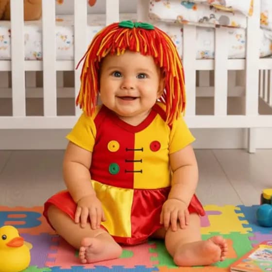 Body bebê temático Emília mesvesário infantil + laço, Tule ou Tiara
