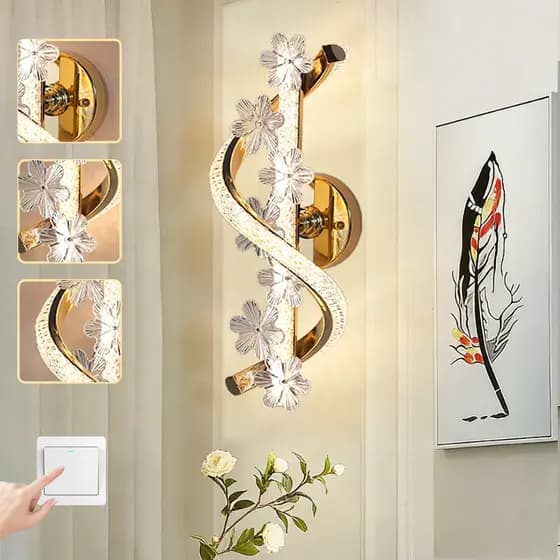 3 Cores 110V-220V Luminária de parede moderna de cristal para sala de estar quarto banheiro decoração de casa iluminação
