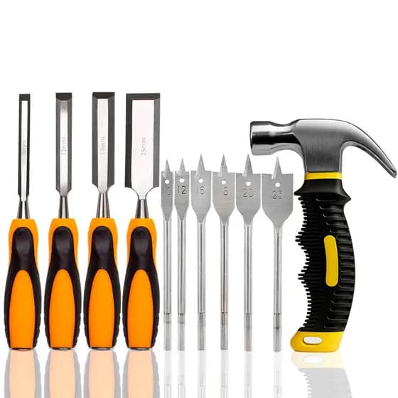 Kit Formão 4 Pcs Profissional Para Corta e Entalhar Madeira Marceneiro Carpinteiro