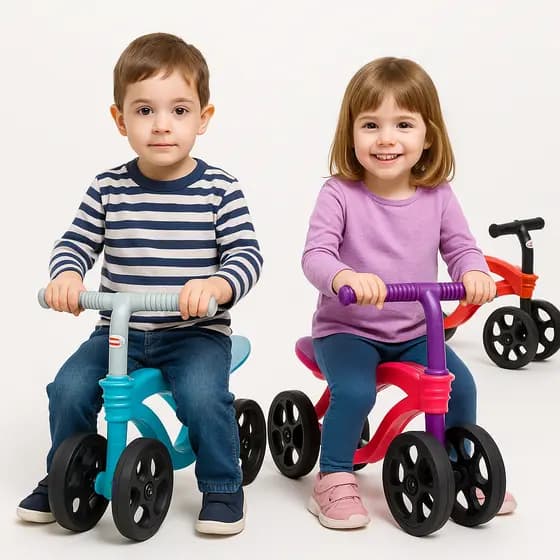Bicicleta De Equilíbrio Andador Bebê 4 Rodas Infantil Sem Pedal Patinete Rolemã Unitoys