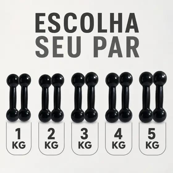 Par de Halteres Emborrachados Bola 1kg a 5kg Peso P/ Academia Musculação
