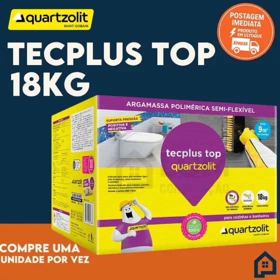 Impermeabilizante Tecplus Top Quartzolit 18kg Massa Polímérica Cozinha e Banheiros