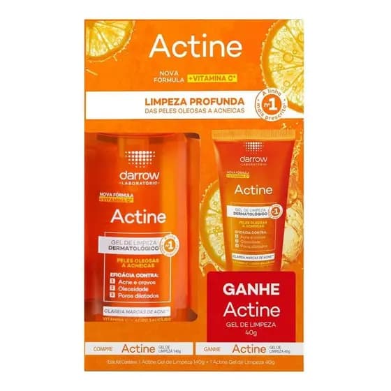 Kit Actine Gel de Limpeza Facial 140g e Ganhe Gel de Limpeza 40g