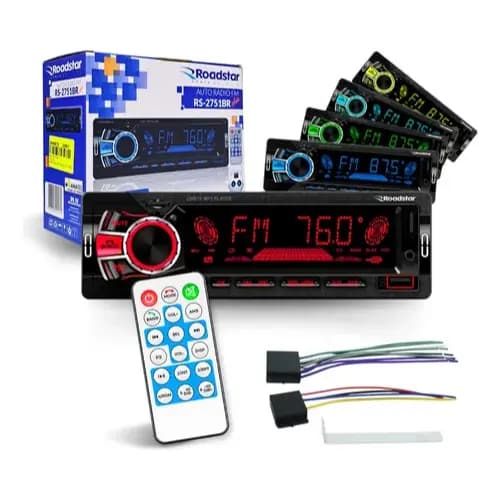 Rádio Automotivo Roadstar RS-2751BR Bluetooth USB SD FM Aux – Som Potente