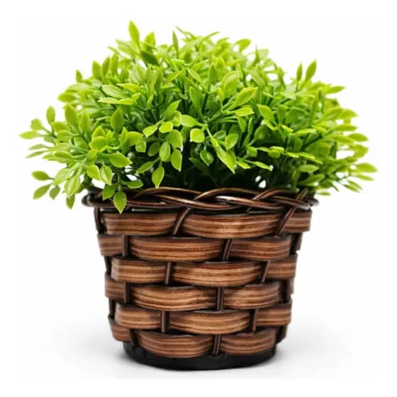 Decoração Vaso De Vime E Planta Artificial Pronto Já Montado