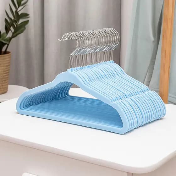 Kit Cabides Veludo Antideslizante Closet Guarda Roupa Organização Gancho Suporte Camisa Pendura