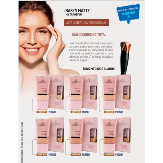 PhálleBeauty Base Matte Alta Cobertura 30g