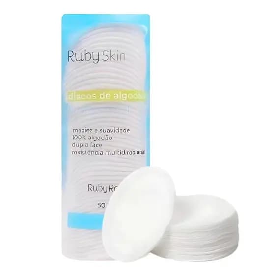 50 Discos De Algodão Para Limpeza Facial Skincare Ruby Skin Ruby Rose HB-332