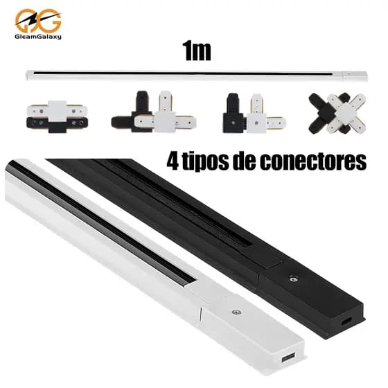 Trilho Eletrificado para Luz de Trilho + Conector LED | Preto/Branco | Iluminação Ajustável|Bivolt