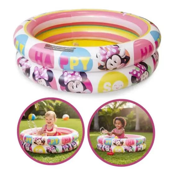 Piscina Infantil Inflável Redonda 37L Minnie Disney 65x17cm
