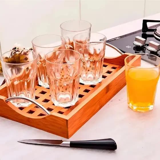 Jogo de 6 Copos de Vidro CockTail Transparente 310ML