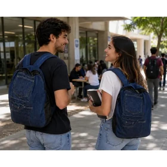 Mochila Jeans unisex/mochila estilo vintage