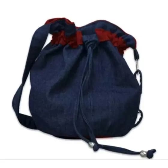 Bolsa Saco Jeans variadas cores/transversal