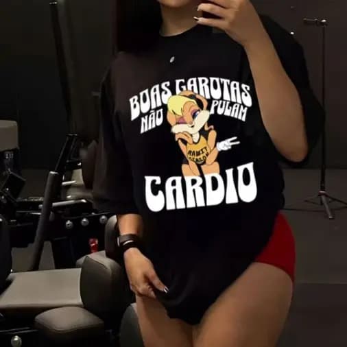 Camiseta Camisa Tshirt Feminina 100% Algodão Casual Oversized Treino Gym Fitness Academia Boas Girl