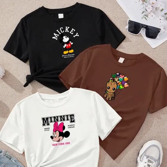 Blusa feminina 100% algodão kit com 3 Un