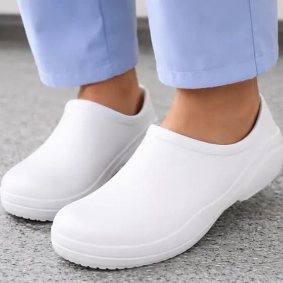 Sapato Enfermagem Enfermeira Fechado Profissional Uniforme EPI Cozinha Babuche Confortável