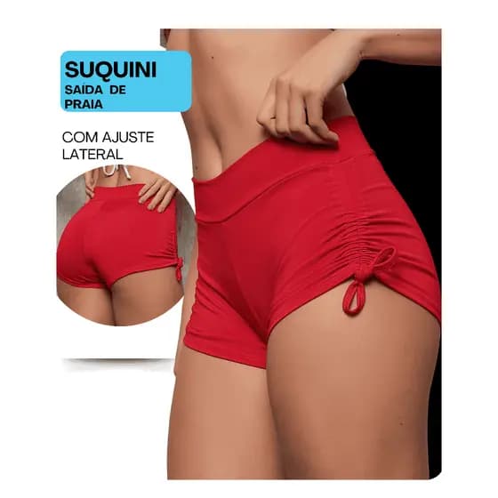 Biquíni Sunquini Shorts Calcinha Moda Praia Feminino Regulagem Lateral Sem forro
