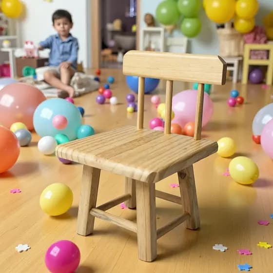 Banquinho Seguro Banqueta madeira com Encosto criança Escolinha Mesa Infantil Envio Imediáto