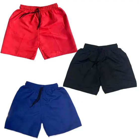 Bermudas infantil tactel kit com 3 peças