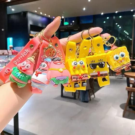 Chaveiro Bob Esponja Calça Quadrada Patrick Star Cartoon Desenho Animado