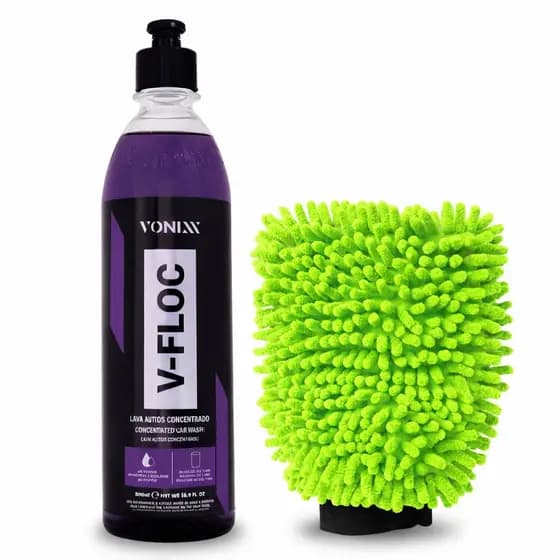Shampoo Automotivo Vonixx V-Floc 500ml PH Neutro + Luva Microfibra JS