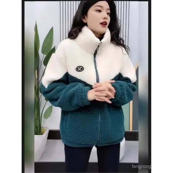 Cross-Border inverno quente jaqueta feminina Casual algodão acolchoado jaqueta velo engrossado gola alta zíper outono W
