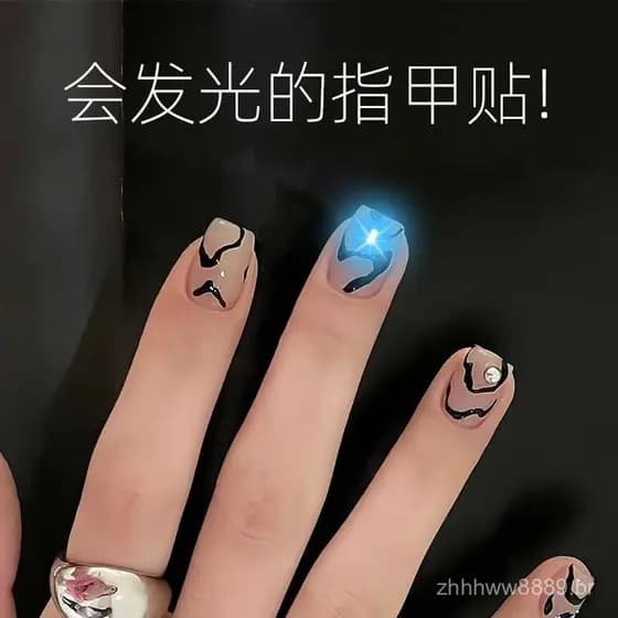 Unhas adesivas, unhas LED, unhas NFC, unhas artísticas com chip emissor de luz, modelo DIY, unhas com chip NFC TQO6