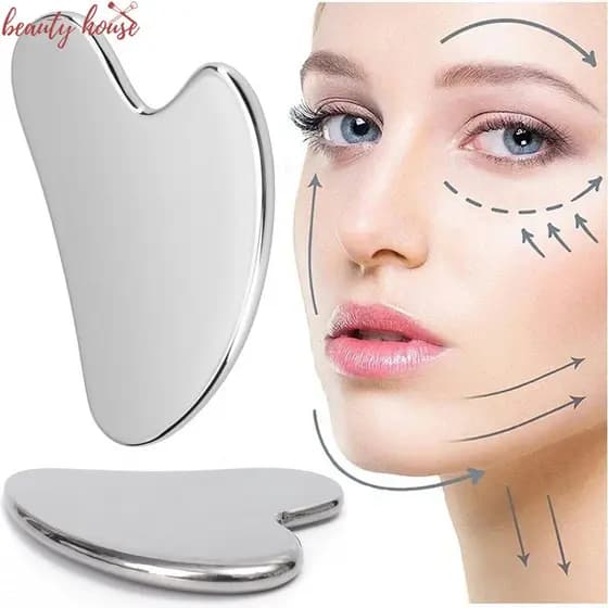 Placa Gua Sha De Aço Inoxidável-Face Lift Antienvelhecimento-Massageador De Ponto De Acupuntura-Raspador De Guasha Muscu