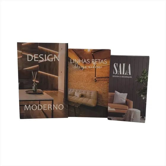 Caixa Livro Decorativa Kit 3 Livro Fake Porta Objetos Papel
