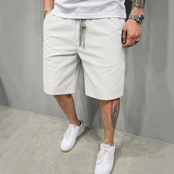 Bermuda Sarja Masculina Shorts Casual Premium Alta Qualidade Confortável Moda Verão Streetwear Tendência Bolso Funcional