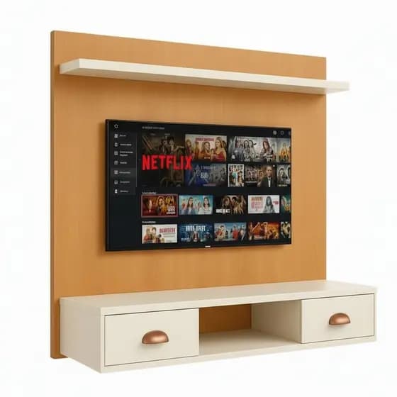 Painel Para Tv 45 Polegadas De Parede Rack 2 Portas Moderno - T&T